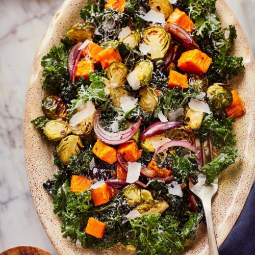 Warm Roasted Veggie Salad with Maple Dijon Vinaigrette extra recipe photo