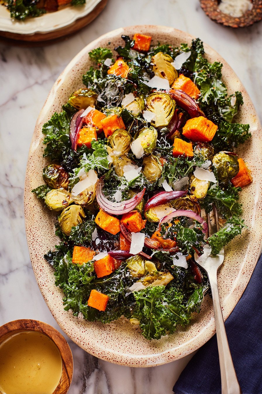 Warm Roasted Veggie Salad with Maple Dijon Vinaigrette extra recipe photo