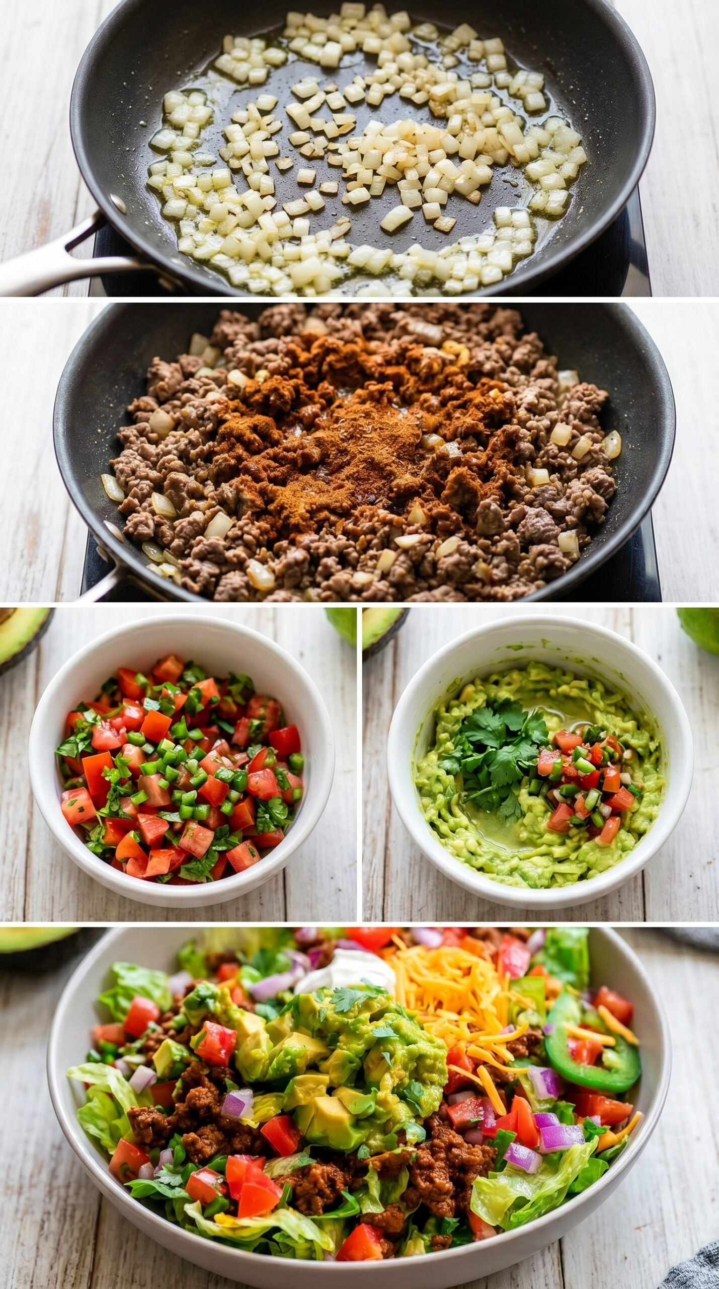 Healthy & High Protein Keto Taco Salad – No Tortilla, All the Flavor recipe instructions