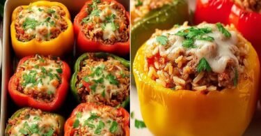 Healthy Stuffed Bell Peppers with Ground Turkey and Rice recipe photo
