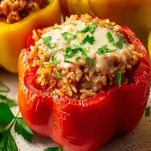 Healthy Stuffed Bell Peppers with Ground Turkey and Rice extra recipe photo