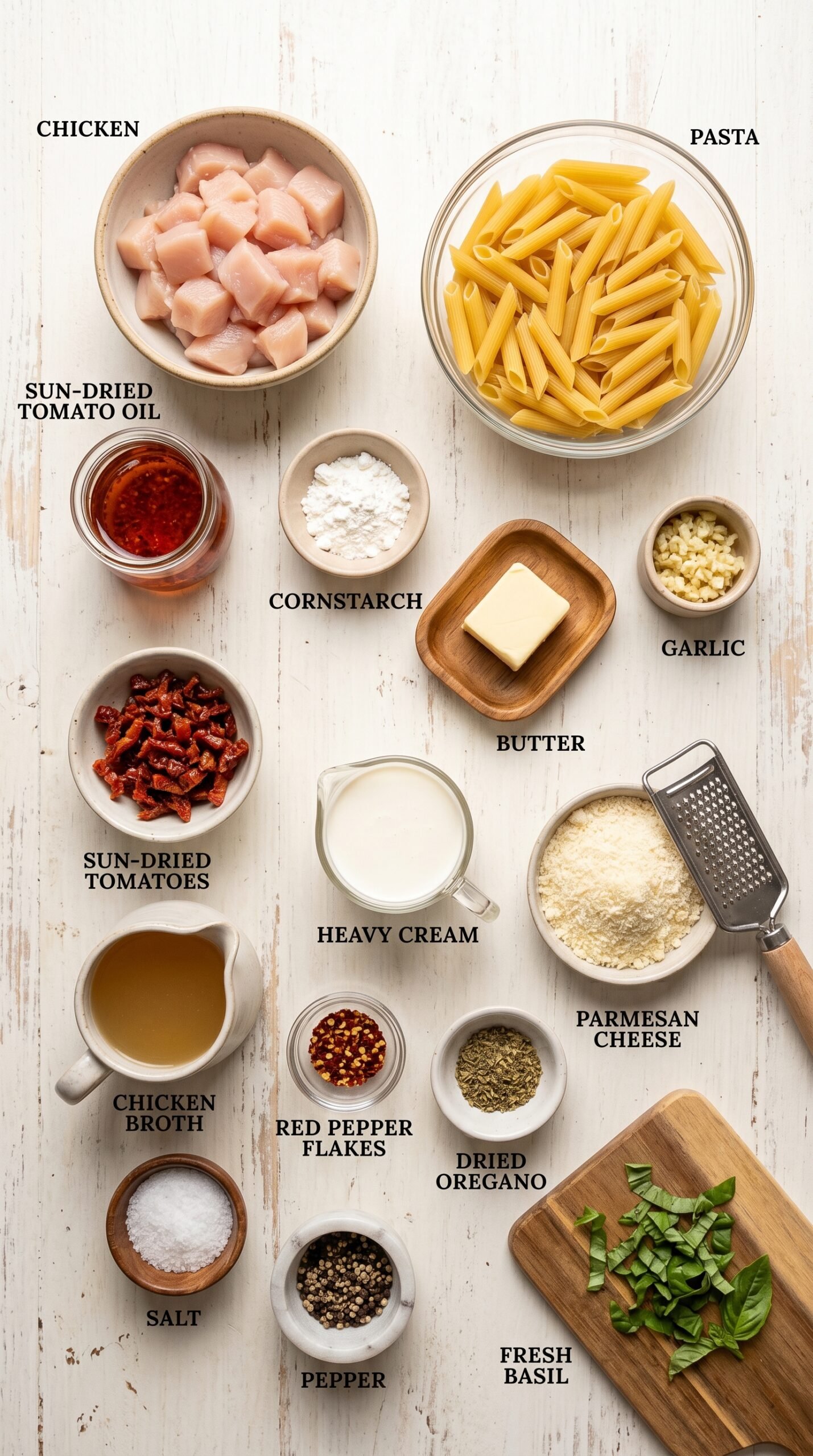 Creamy Marry Me Chicken Pasta recipe ingredients