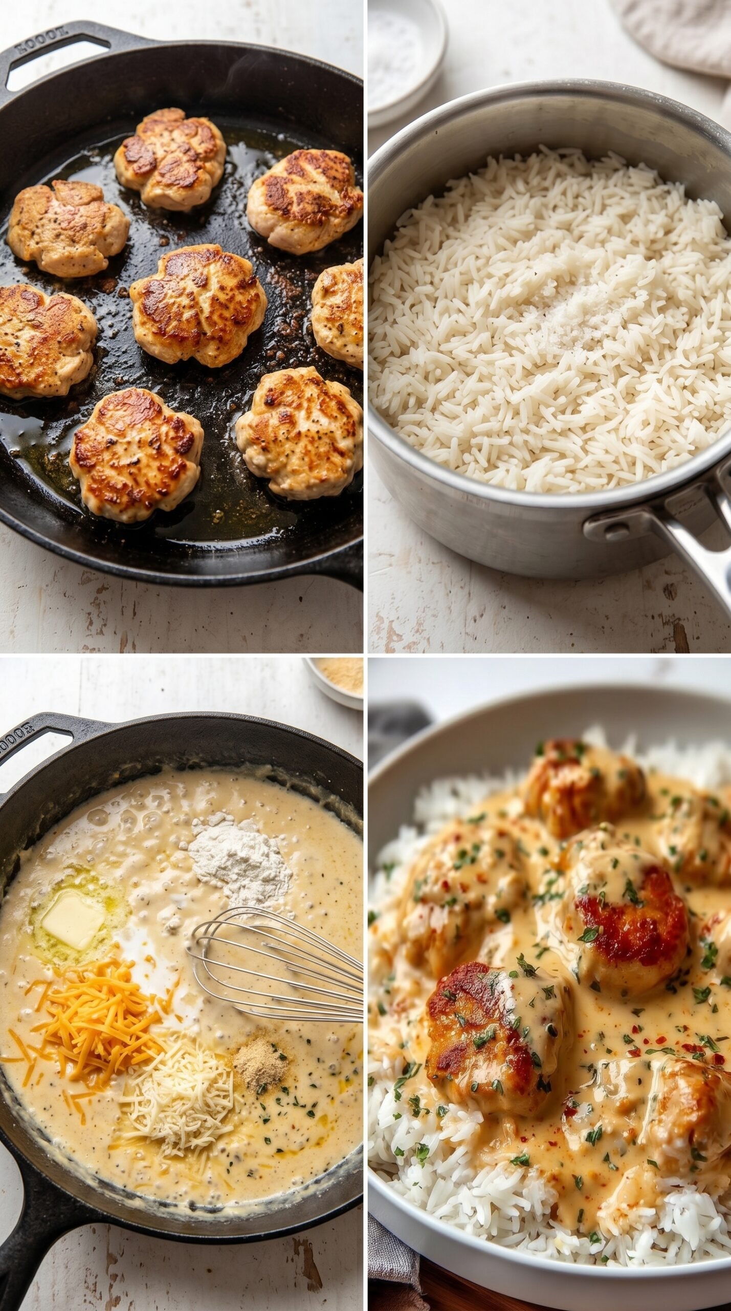 Creamy Smothered Chicken and Rice Recipe recipe instructions