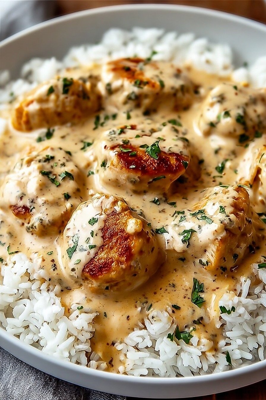 Creamy Smothered Chicken and Rice Recipe extra recipe photo