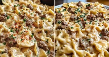Irresistibly Creamy Cajun Cream Cheese Alfredo Bowties with Beef recipe photo