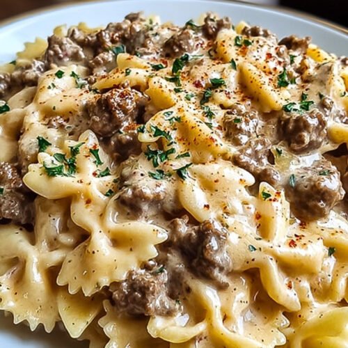 Irresistibly Creamy Cajun Cream Cheese Alfredo Bowties with Beef extra recipe photo