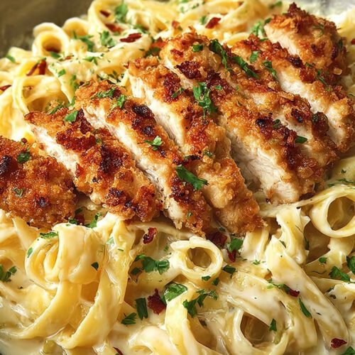 Best Crispy Chicken Fettuccine Alfredo for Dinner Tonight! extra recipe photo