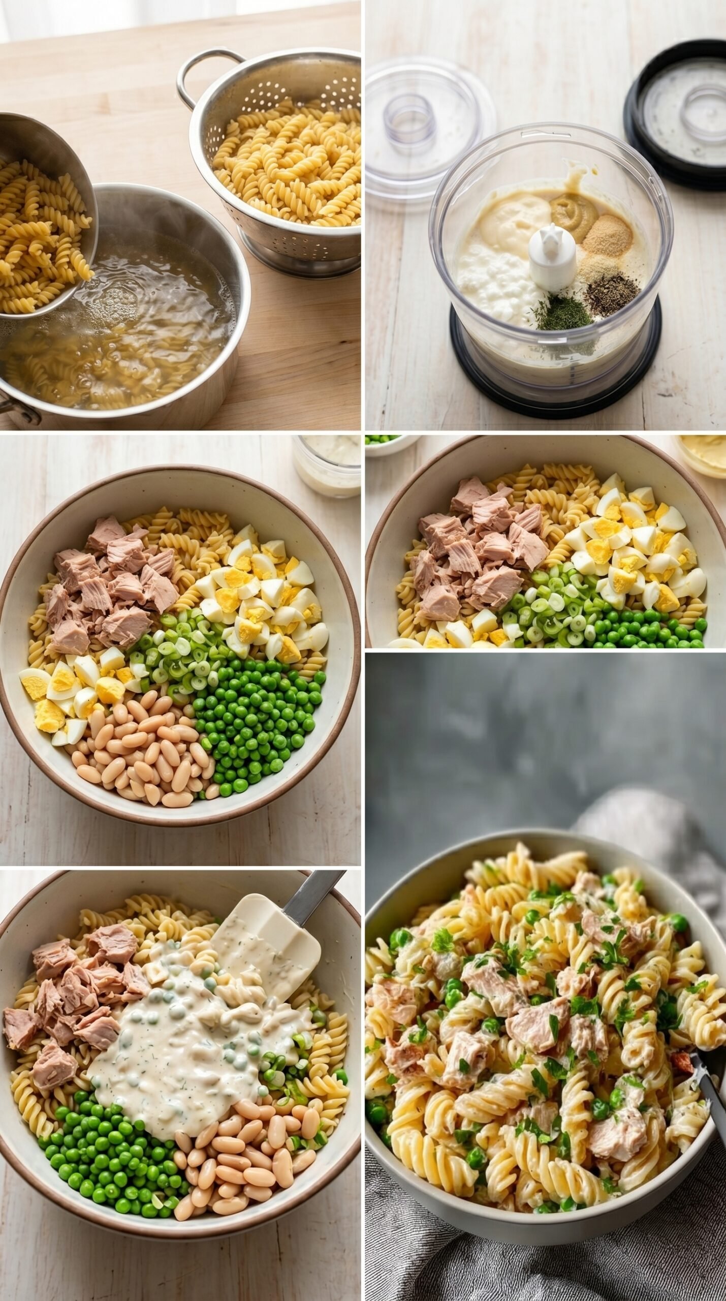 Creamy High-Protein Tuna Pasta Salad recipe instructions