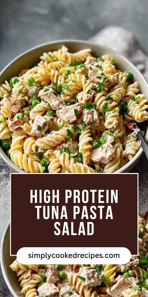 Creamy High-Protein Tuna Pasta Salad save this recipe