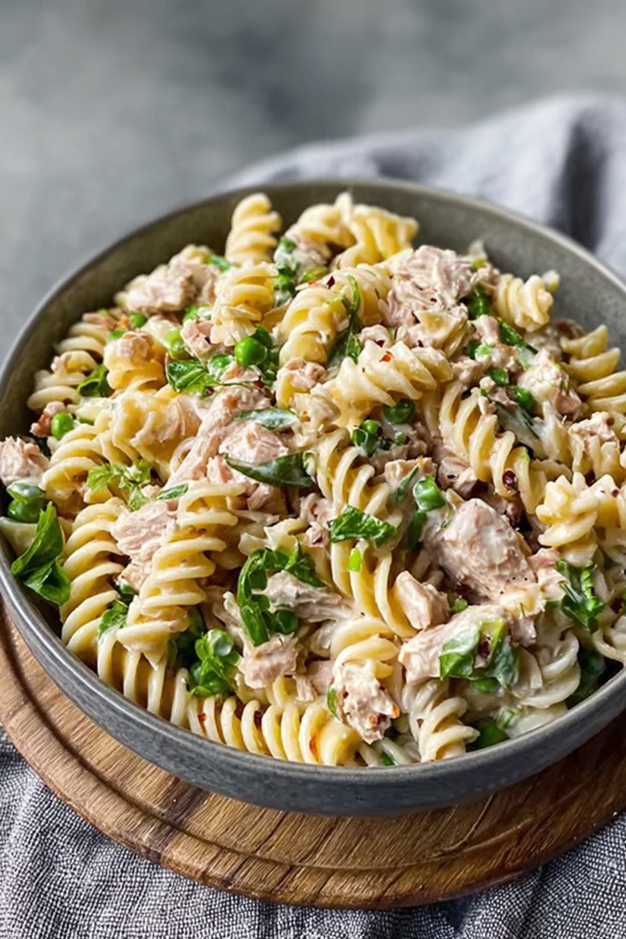 Creamy High-Protein Tuna Pasta Salad final result