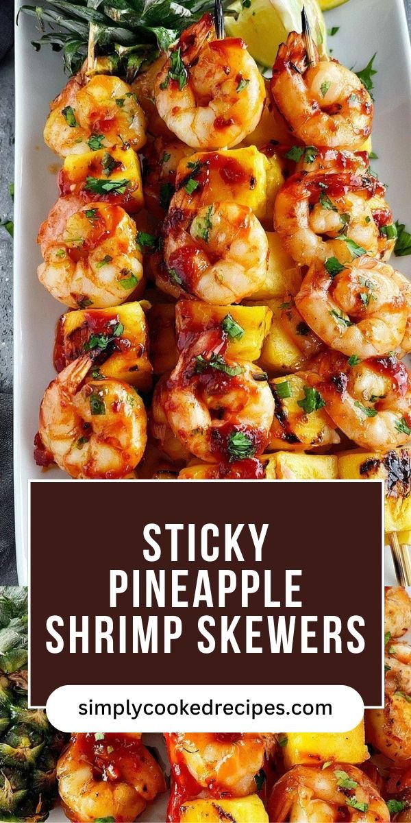 Sweet and Spicy Pineapple Shrimp Skewers save this recipe