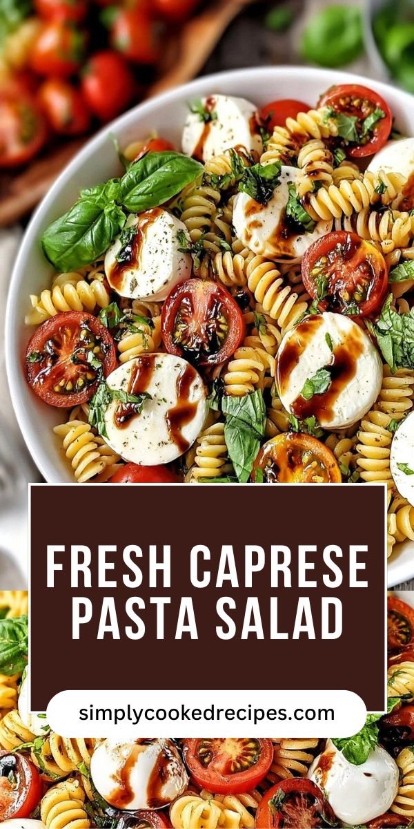 Caprese Pasta Salad with Balsamic Glaze (20-Minutes) save this recipe
