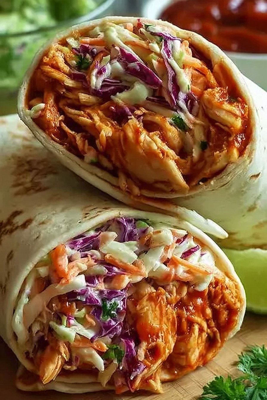 BBQ Chicken Coleslaw Wraps: Quick Prep Dinner Wraps final result