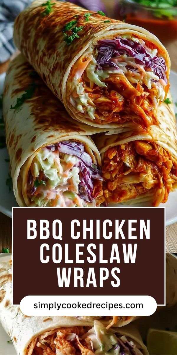 BBQ Chicken Coleslaw Wraps: Quick Prep Dinner Wraps save this recipe