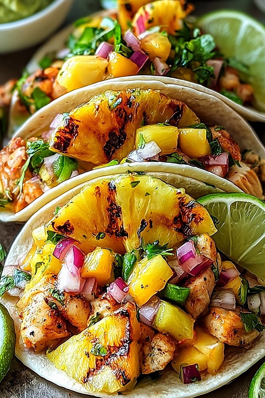Pineapple Chicken Tacos with Juicy Spiced Chicken final result