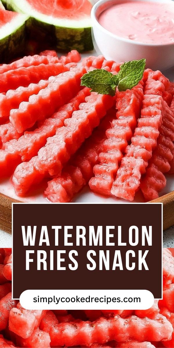 Watermelon Fries With Strawberry Yogurt Dip save this recipe
