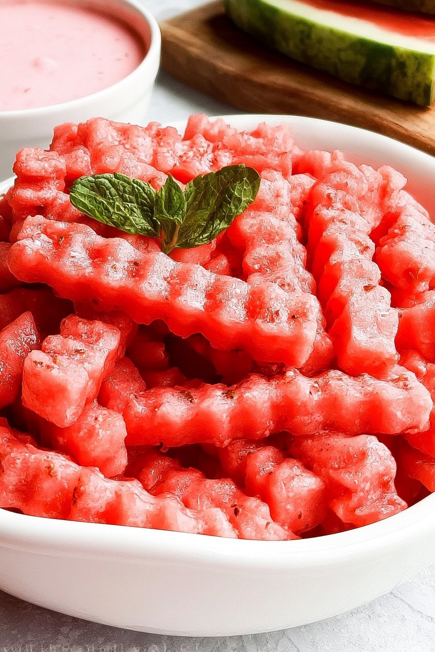 Watermelon Fries With Strawberry Yogurt Dip recipe tips