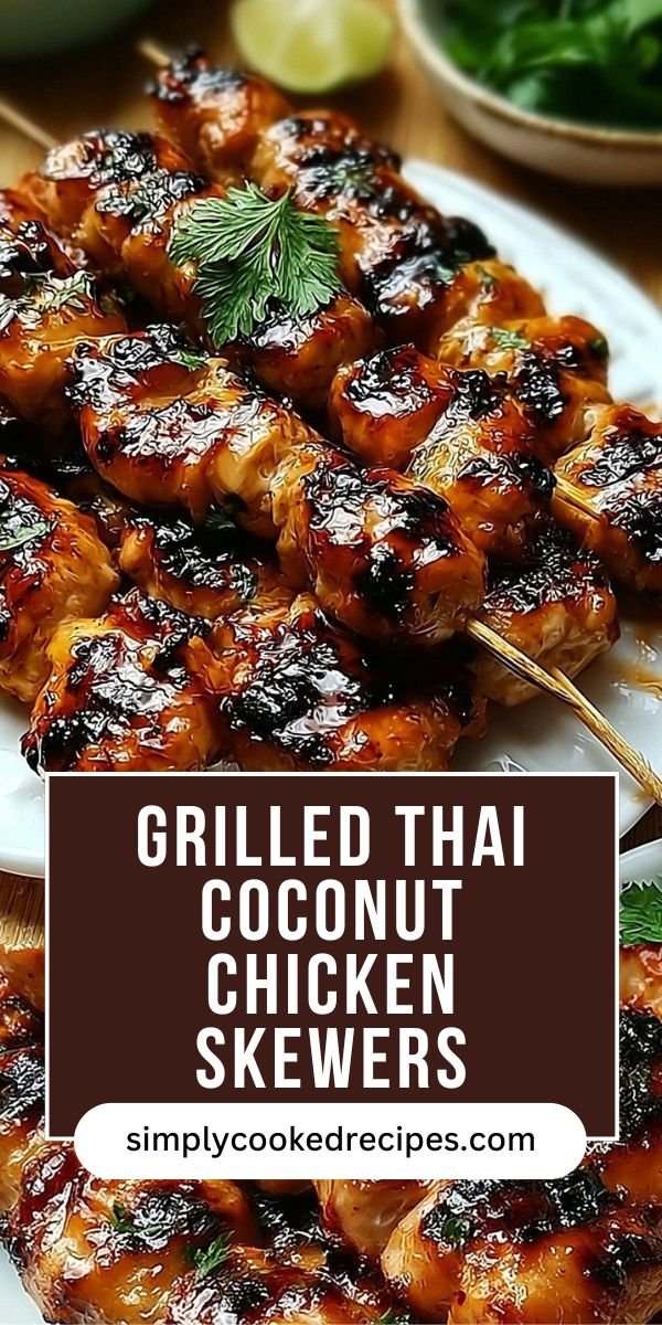 Easy Grilled Thai Coconut Chicken Skewers – A Delicious Family Favorite save this recipe