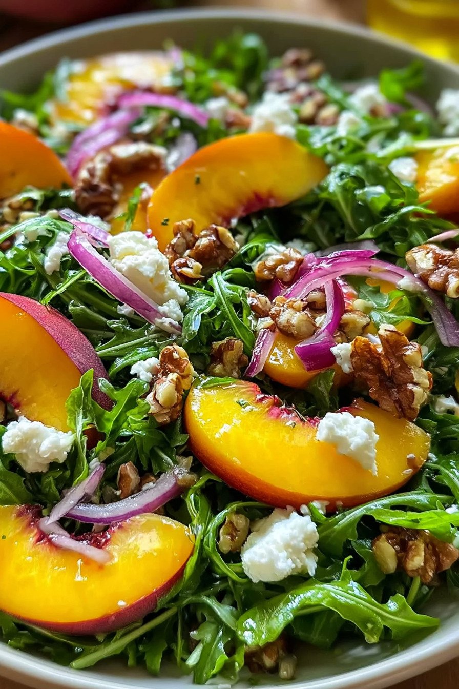 Easy Peach Arugula Salad With Balsamic Honey Dressing recipe tips