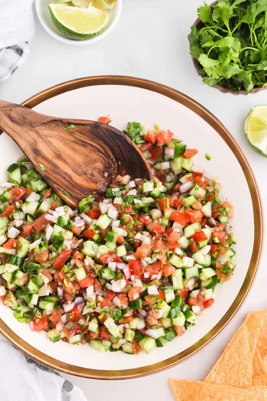 Mexican Cucumber Pico de Gallo final result