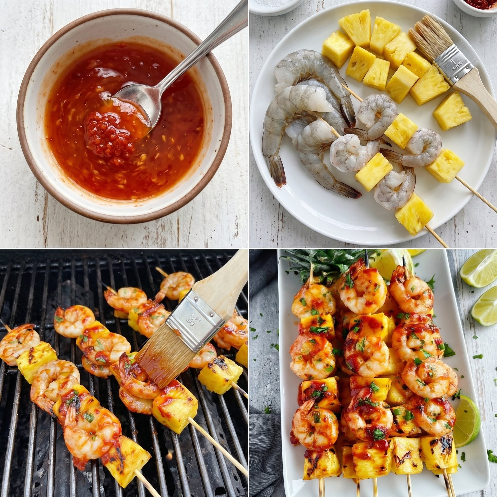 Sweet and Spicy Pineapple Shrimp Skewers recipe instructions