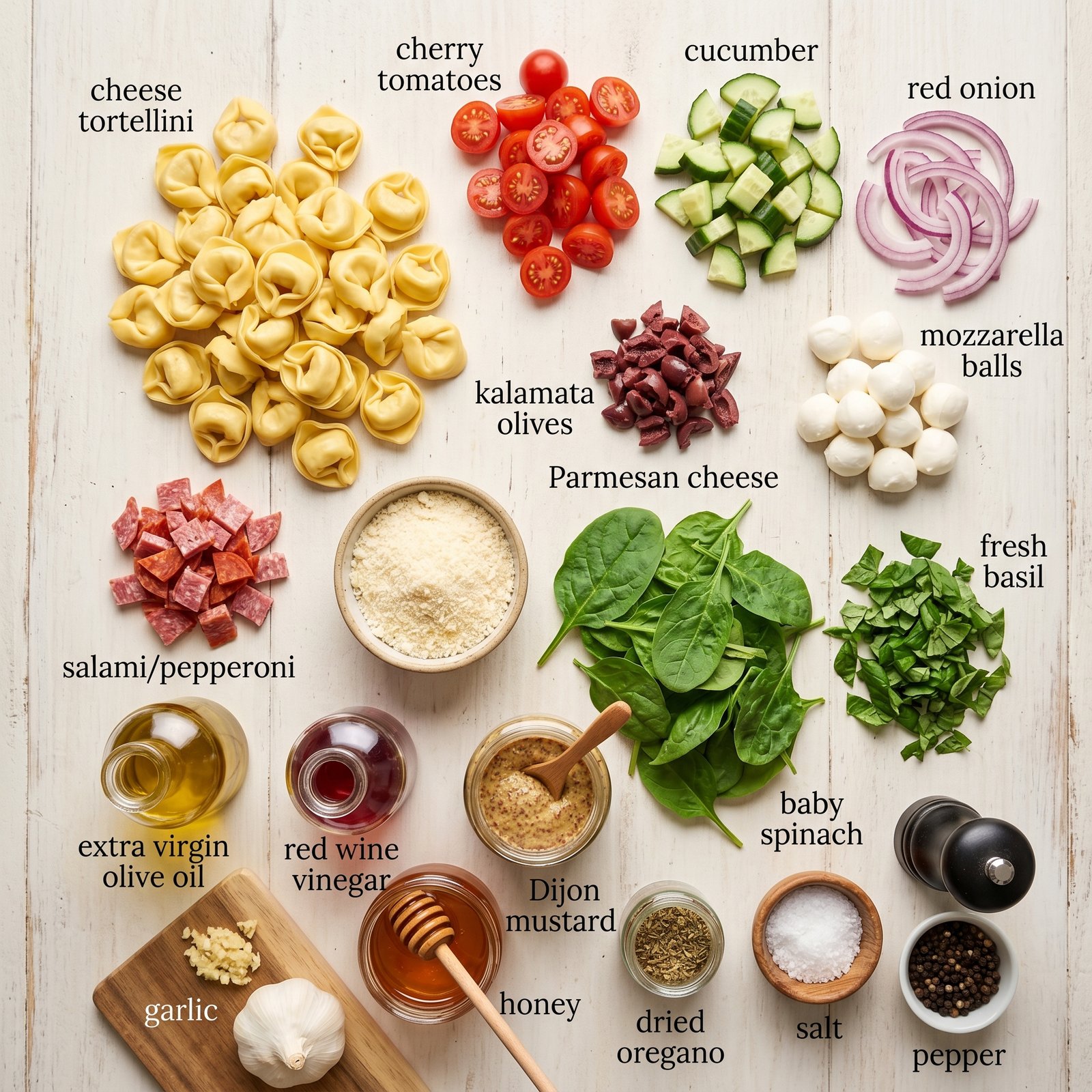 Tortellini Pasta Salad recipe ingredients