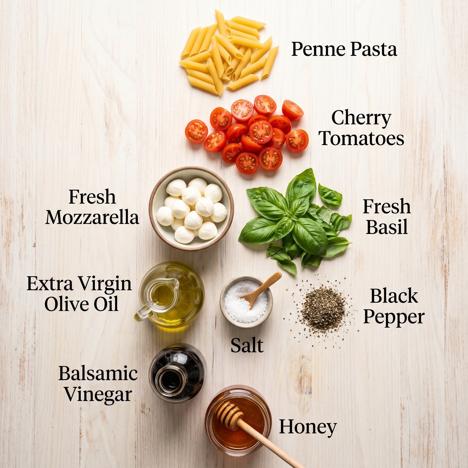 Caprese Pasta Salad with Balsamic Glaze (20-Minutes) recipe ingredients
