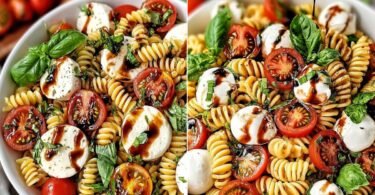 Caprese Pasta Salad with Balsamic Glaze (20-Minutes) recipe photo