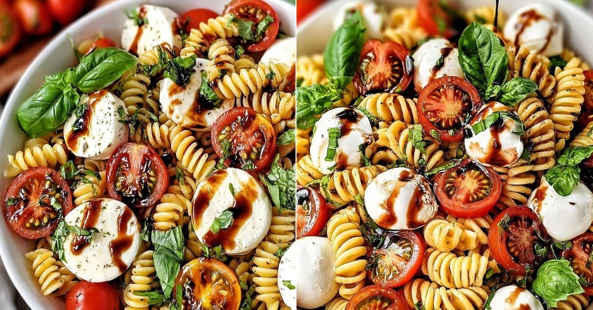 Caprese Pasta Salad with Balsamic Glaze (20-Minutes) recipe photo