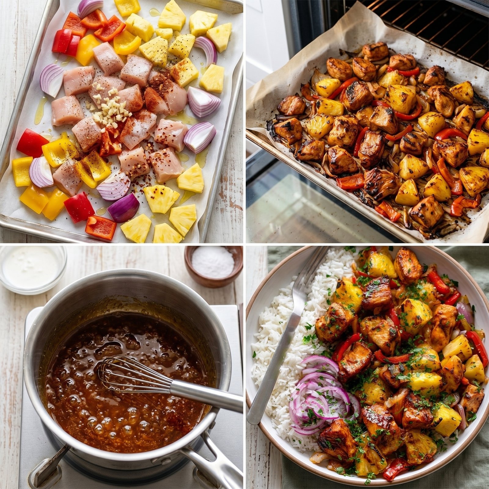 Hawaiian Chicken Sheet Pan recipe instructions