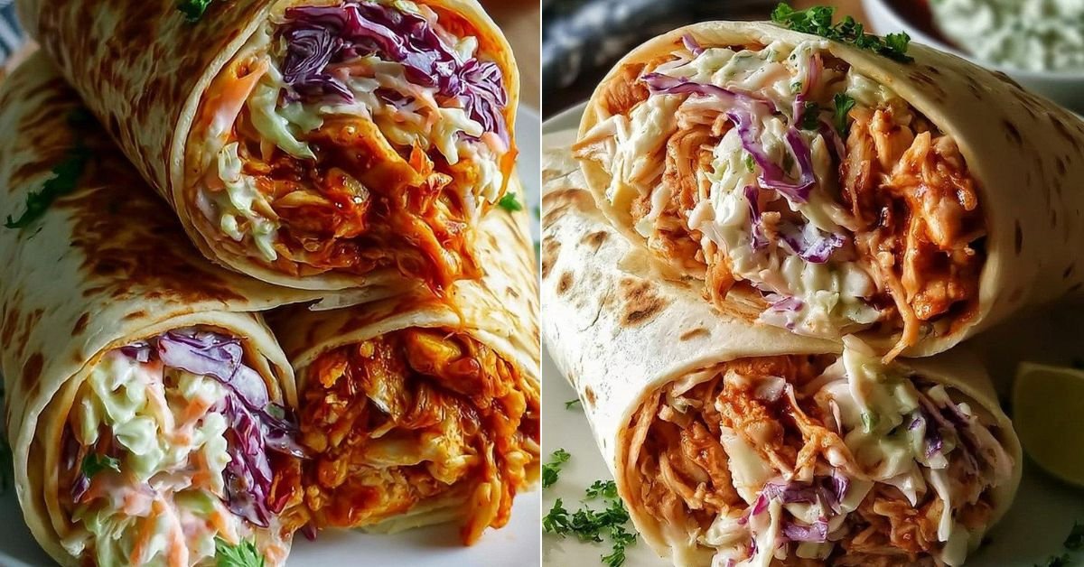 BBQ Chicken Coleslaw Wraps: Quick Prep Dinner Wraps recipe photo