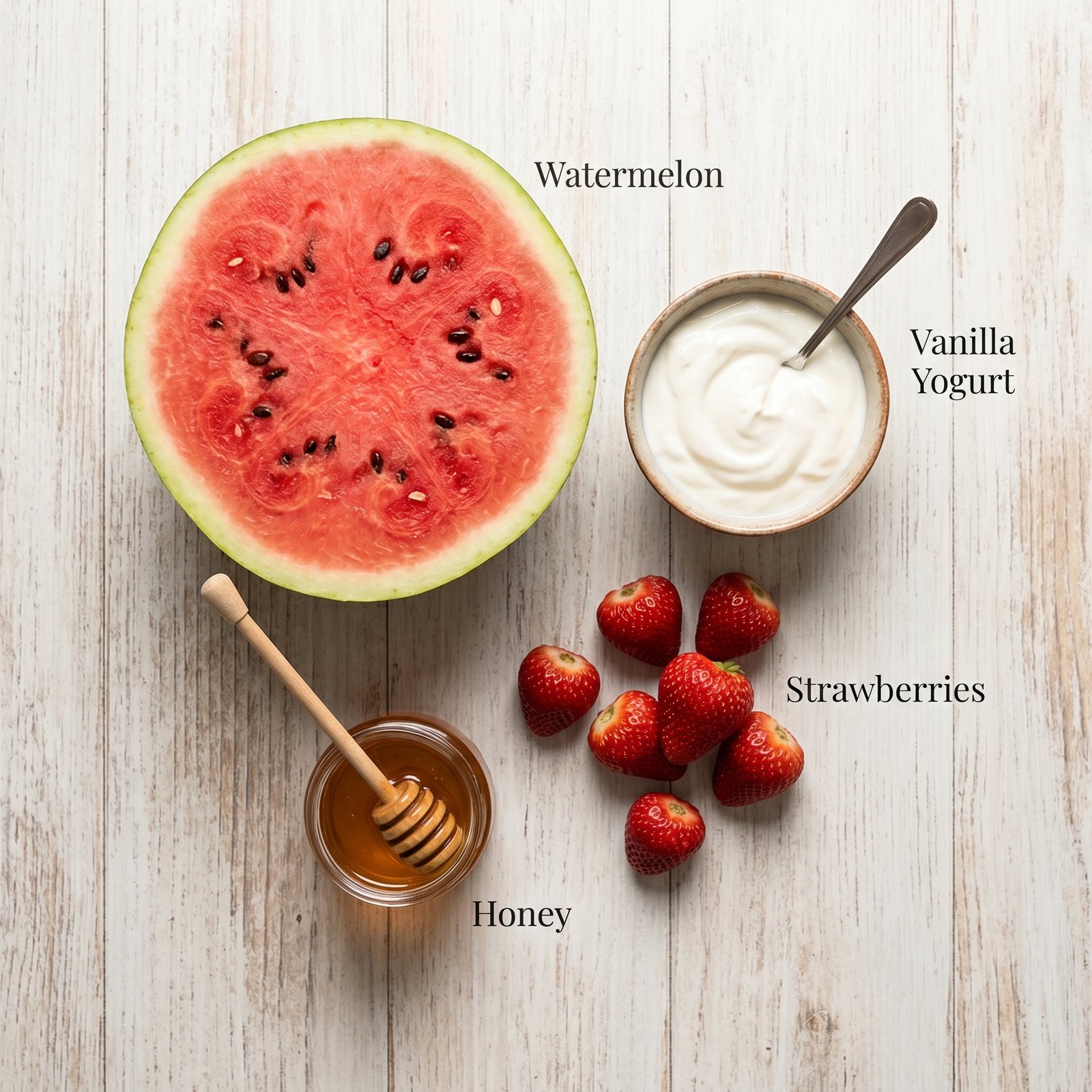 Watermelon Fries With Strawberry Yogurt Dip recipe ingredients