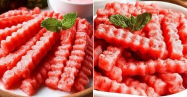 Watermelon Fries With Strawberry Yogurt Dip recipe photo