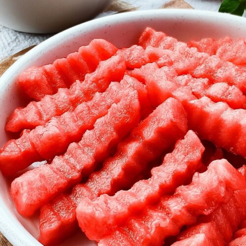Watermelon Fries With Strawberry Yogurt Dip extra recipe photo