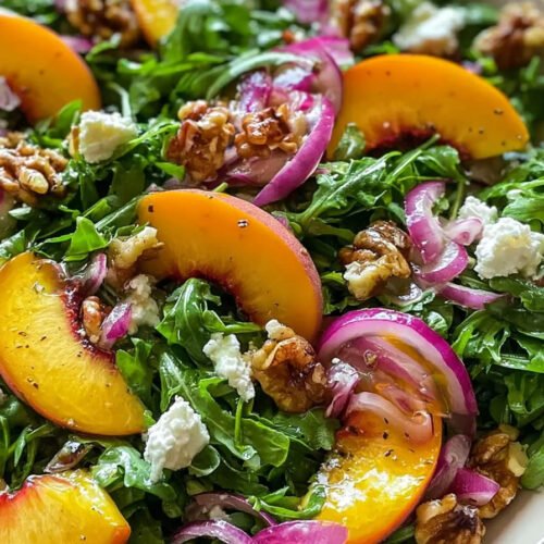 Easy Peach Arugula Salad With Balsamic Honey Dressing extra recipe photo